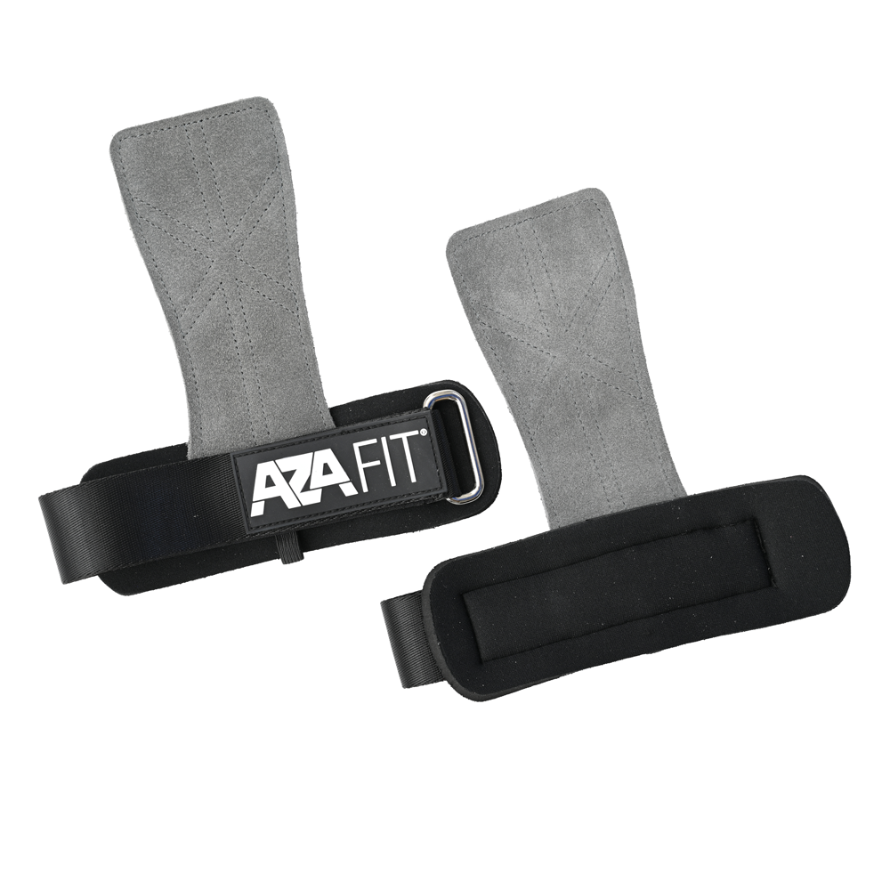 a pair of black and grey weight lifting straps